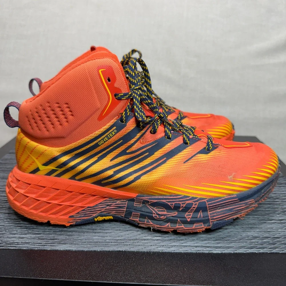 Hoka One Speedgoat Mid 2 GTX - Mens 9 - Orange Trail Running Shoes 1106532 MRGF